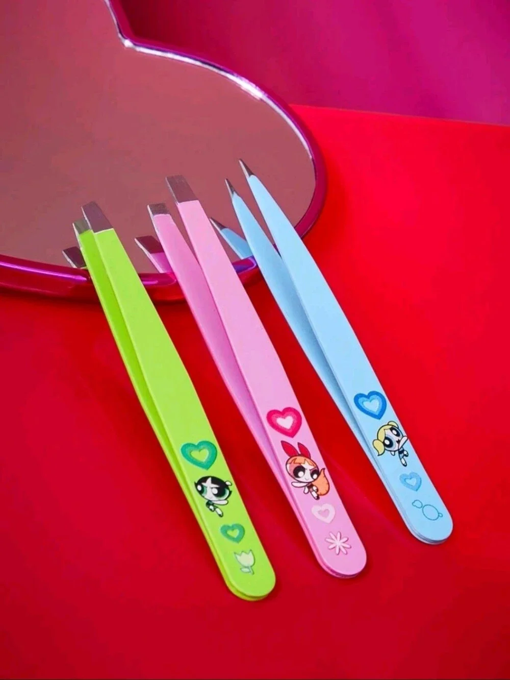 Cartoon Network Powerpuff Girls Tweezers in Pink, Lime Green, Light Blue